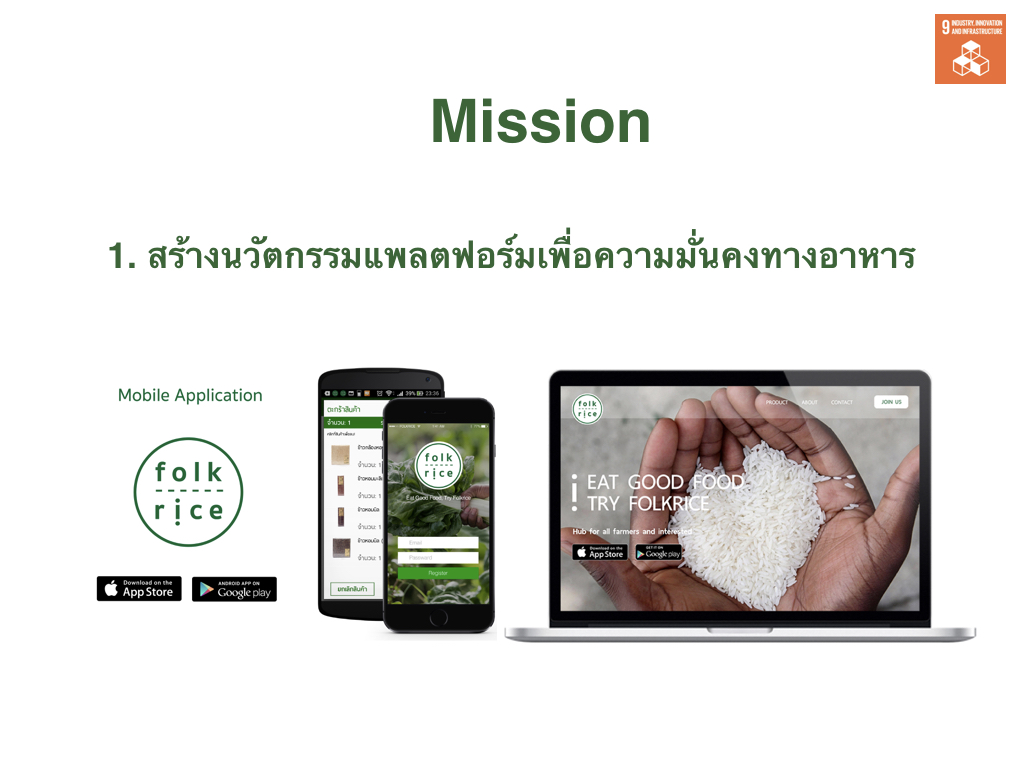 สร้างนวัตกรรมแพลตฟอร์มเพื่อความมั่นคงทางอาหาร